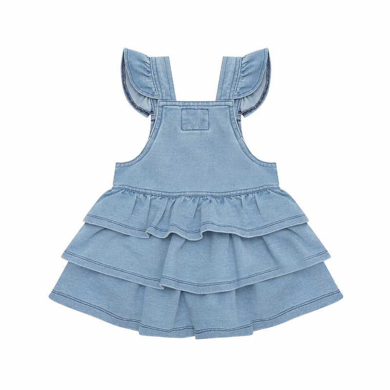 Huxbear Knit Denim Frill Pinafore