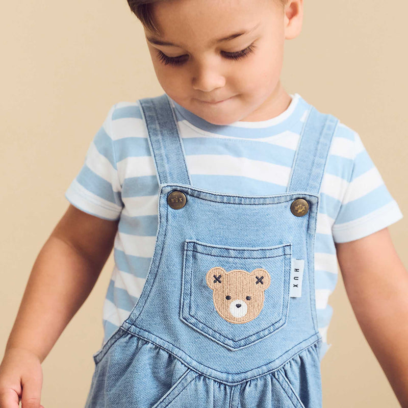 Huxbear Knit Denim Short Overalls