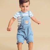 Huxbear Knit Denim Short Overalls