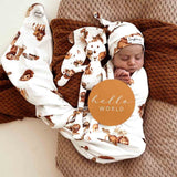 Snuggle Hunny Baby Jersey Wrap & Beanie Set - Lion