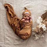 Snuggle Hunny Baby Jersey Wrap & Beanie Set - Roar