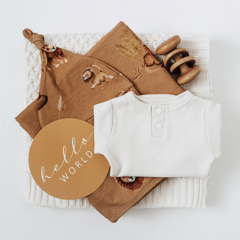 Snuggle Hunny Baby Jersey Wrap & Beanie Set - Roar