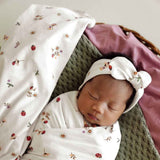Snuggle Hunny Baby Jersey Wrap & Topknot Set - Ladybug