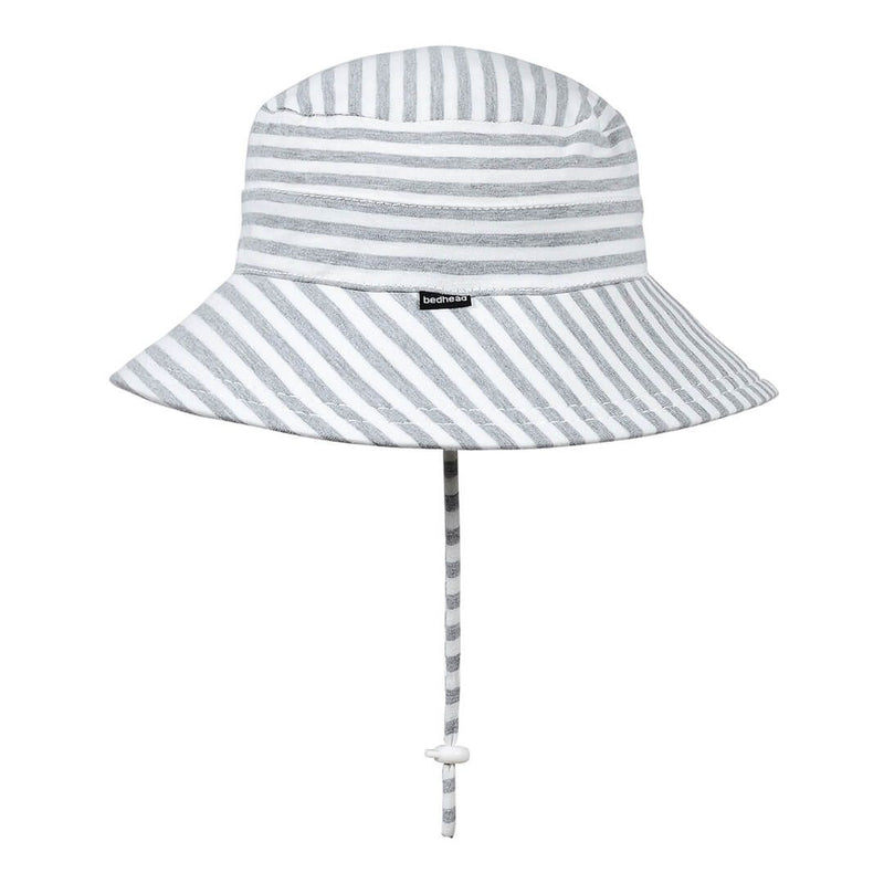 Kids Classic Bucket Sun Hat - Grey Stripe