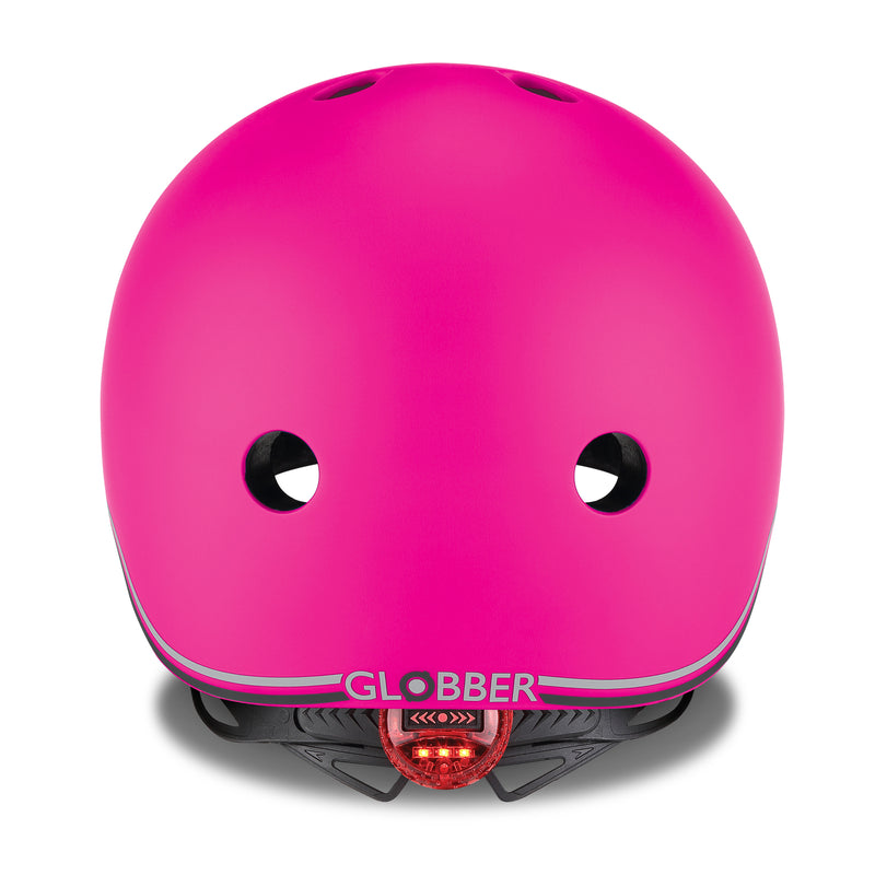 Globber Kids Helmet with Flashing LED Light XS\S (51-55cm) - Deep Pink