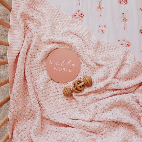 Snuggle Hunny Diamond Knit Baby Blanket - Blush Pink