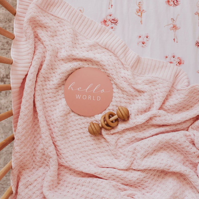 Snuggle Hunny Diamond Knit Baby Blanket - Blush Pink