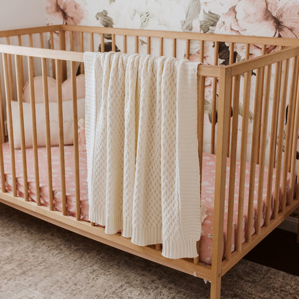 Snuggle Hunny Diamond Knit Baby Blanket - Cream