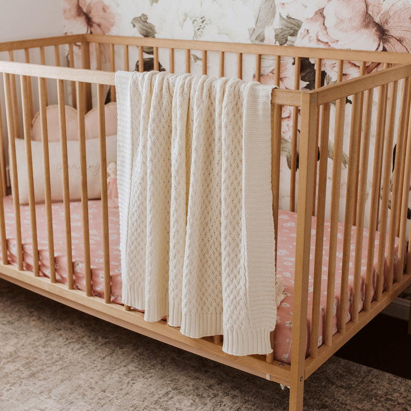 Snuggle Hunny Diamond Knit Baby Blanket - Cream