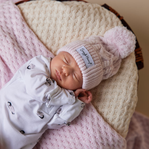 Organic Knit Beanie - Blush Pink