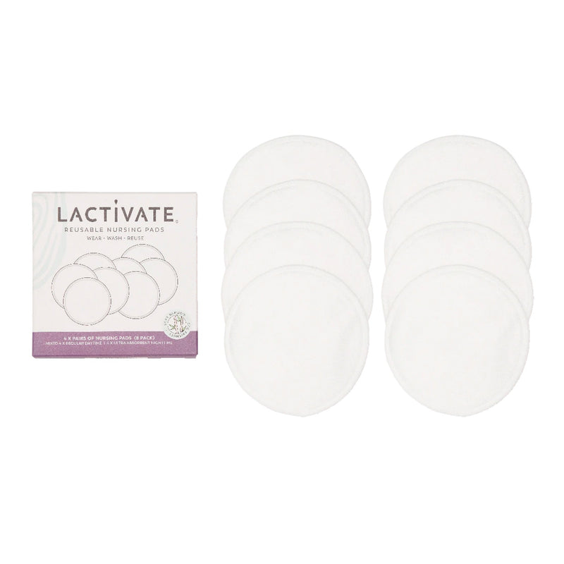 Lactivate® Reusable Mixed White Nursing Pads- 8pk