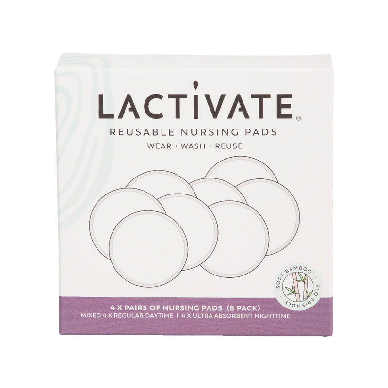 Lactivate® Reusable Mixed White Nursing Pads- 8pk