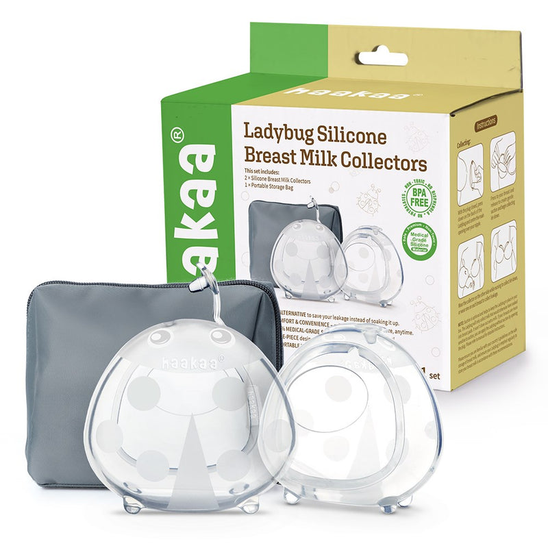 Haakaa Ladybug Milk Collector 2 pack with FREE Bluestone Carry Case