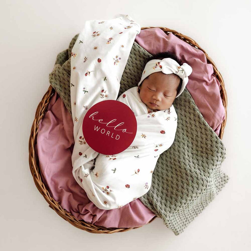 Reversible Milestone Cards - Ladybug & Hibiscus
