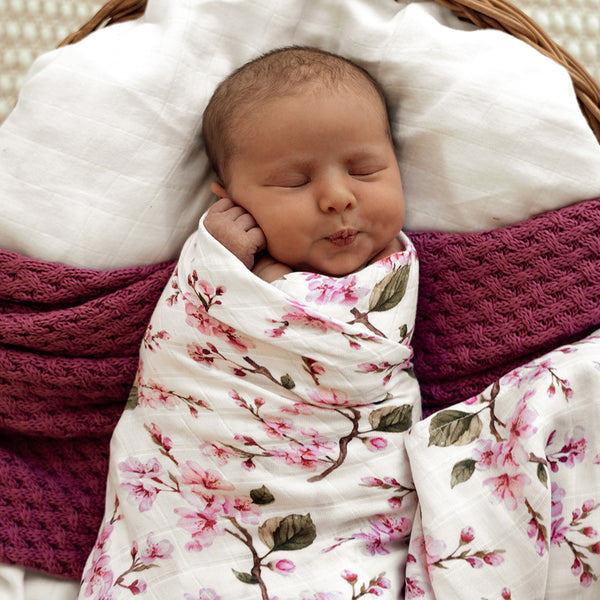 Organic Muslin Wrap - Cherry Blossom