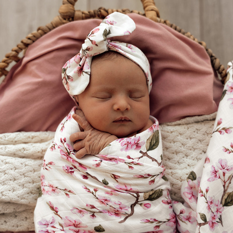 Organic Muslin Wrap - Cherry Blossom