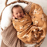 Organic Muslin Wrap - Golden Flower