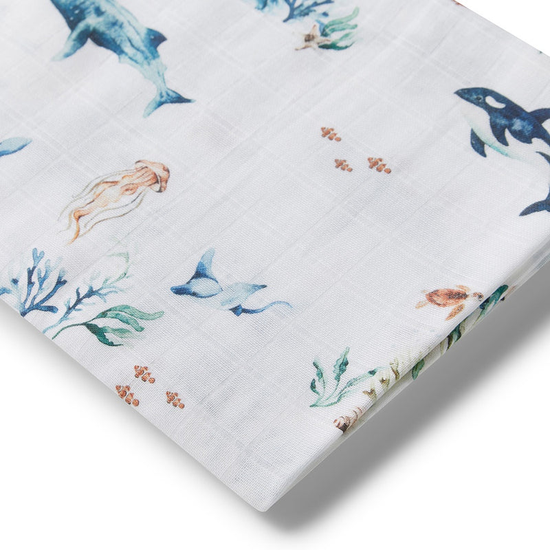 Organic Muslin Wrap - Ocean