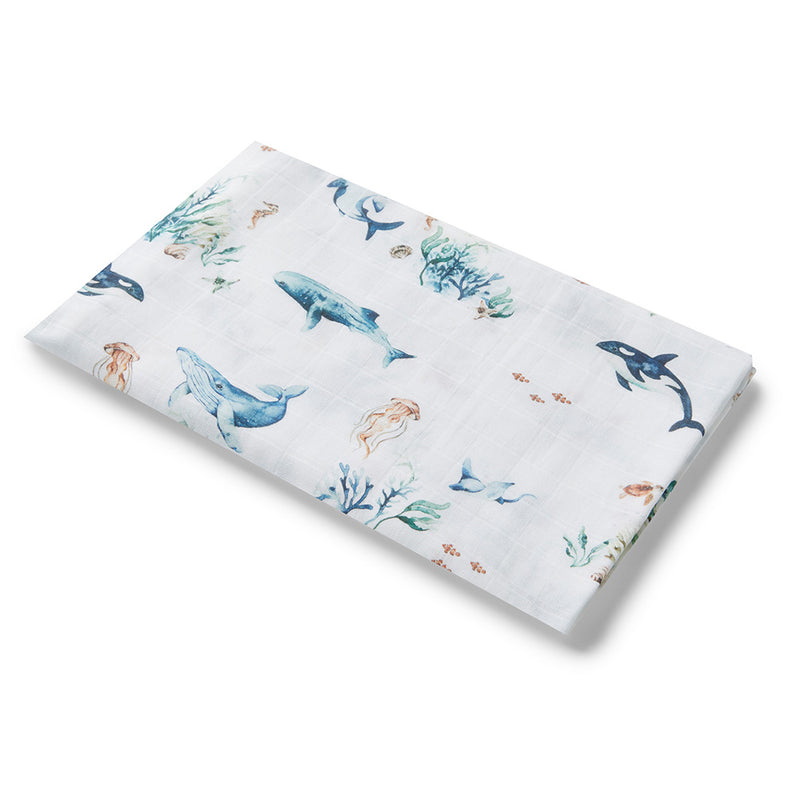 Organic Muslin Wrap - Ocean