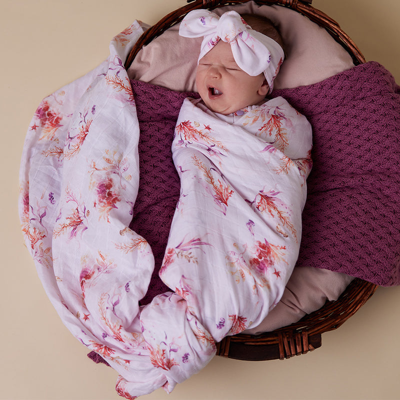 Organic Muslin Wrap - Coral