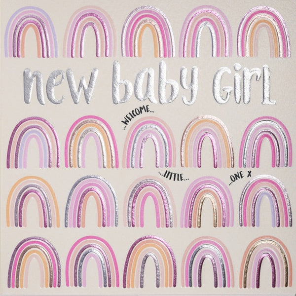 New Baby Girl Card - Rainbows