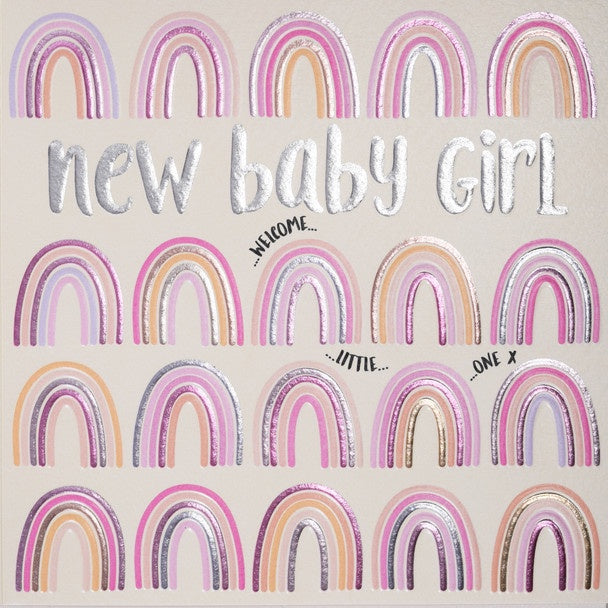 New Baby Girl Card - Rainbows