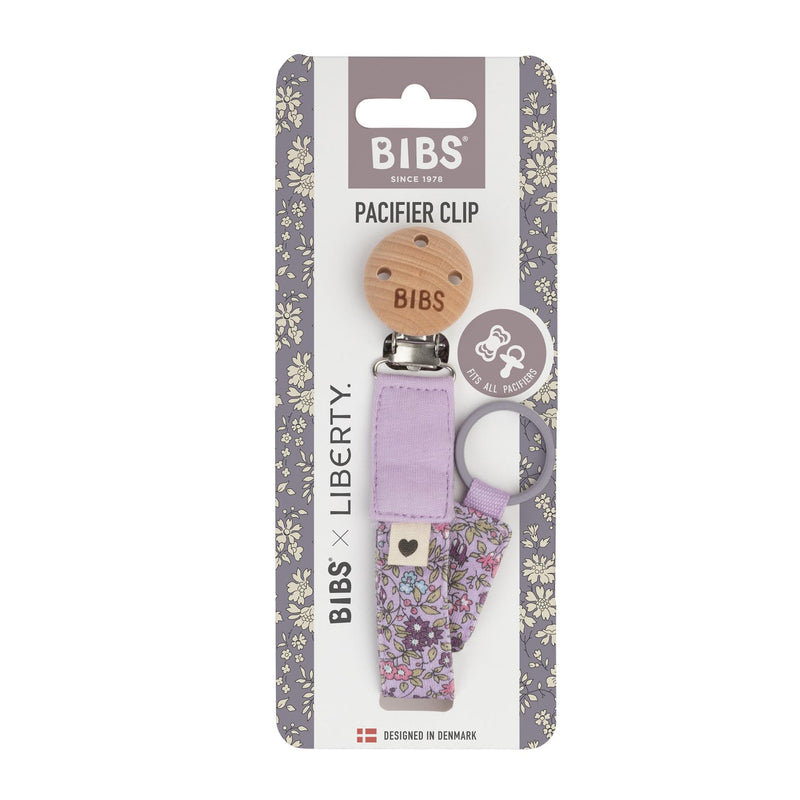 BIBS x LIBERTY Pacifier Clip - Chamomile Lawn/Violet Sky