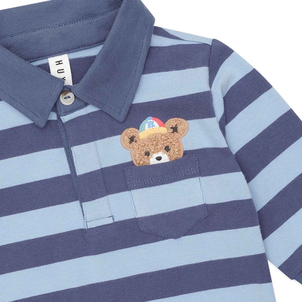 Peeping Hux Blue Stripe Polo