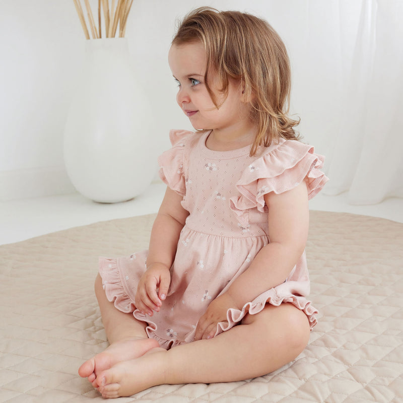 Petal Pointelle Ruffle Dress