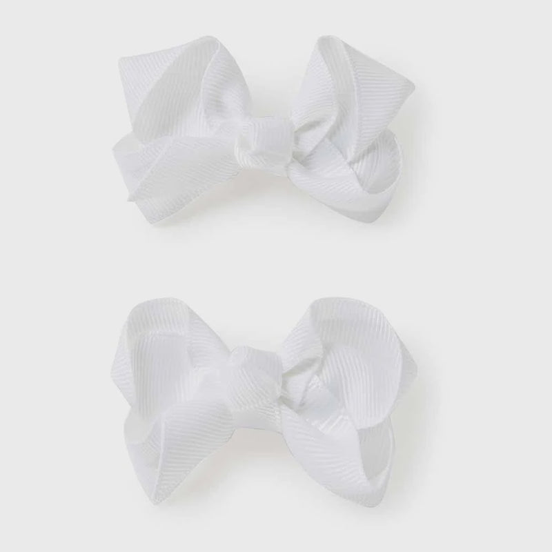 Piggy Tail Hair Clips - Pair | White