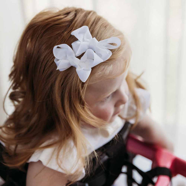 Piggy Tail Hair Clips - Pair | White