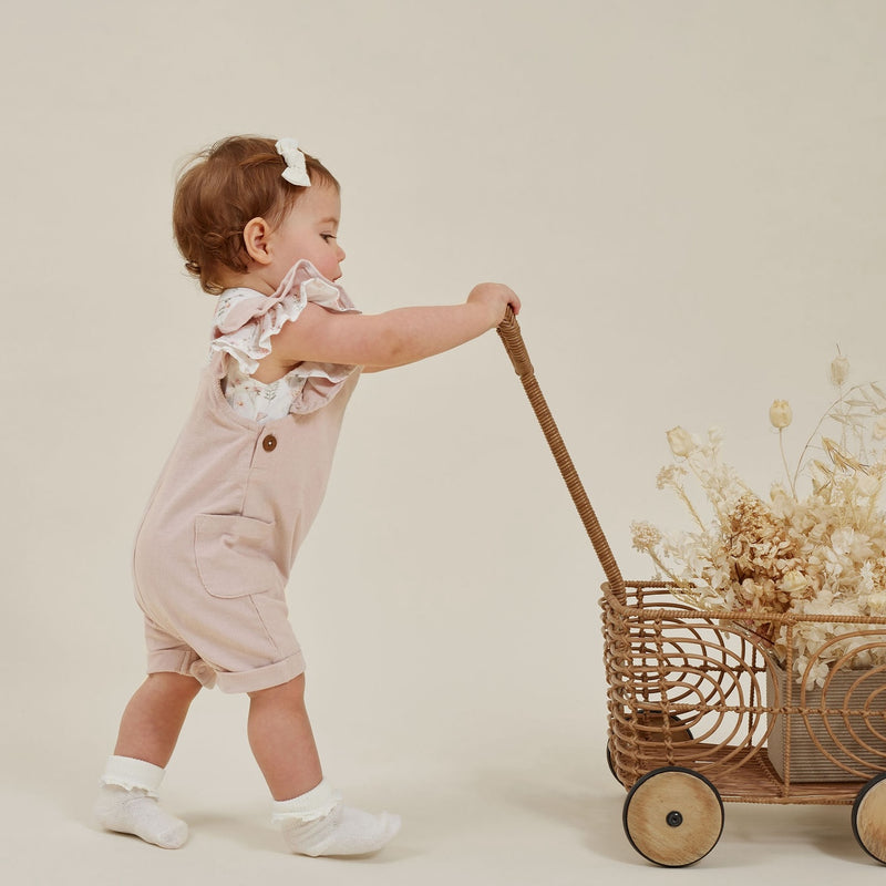 Pink Cord Overalls