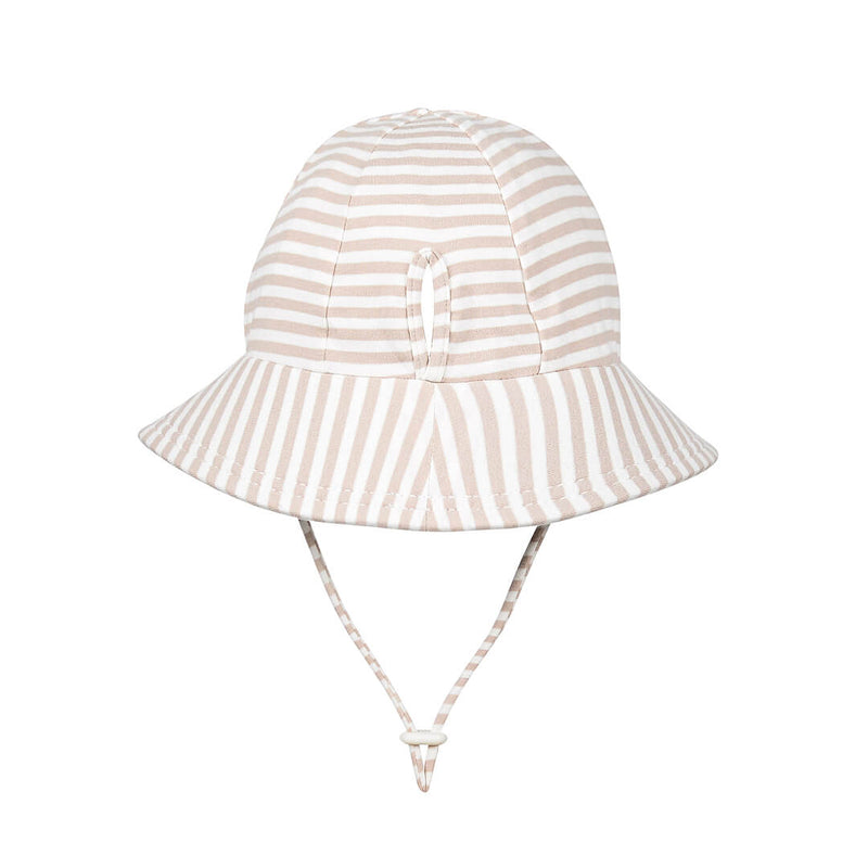 Kids Ponytail Bucket Sun Hat - Natural Stripe