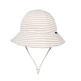 Kids Ponytail Bucket Sun Hat - Natural Stripe