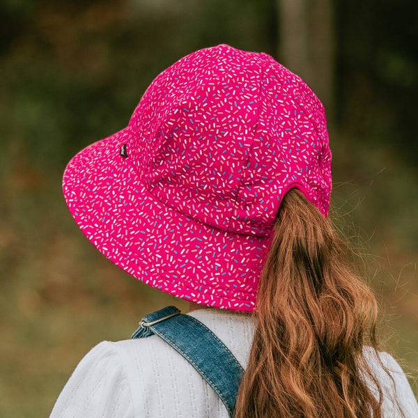 Kids Ponytail Bucket Sun Hat - Sprinkles