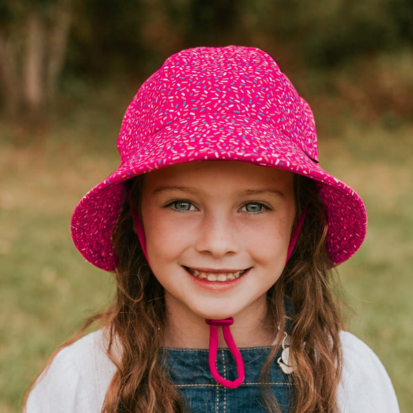 Kids Ponytail Bucket Sun Hat - Sprinkles