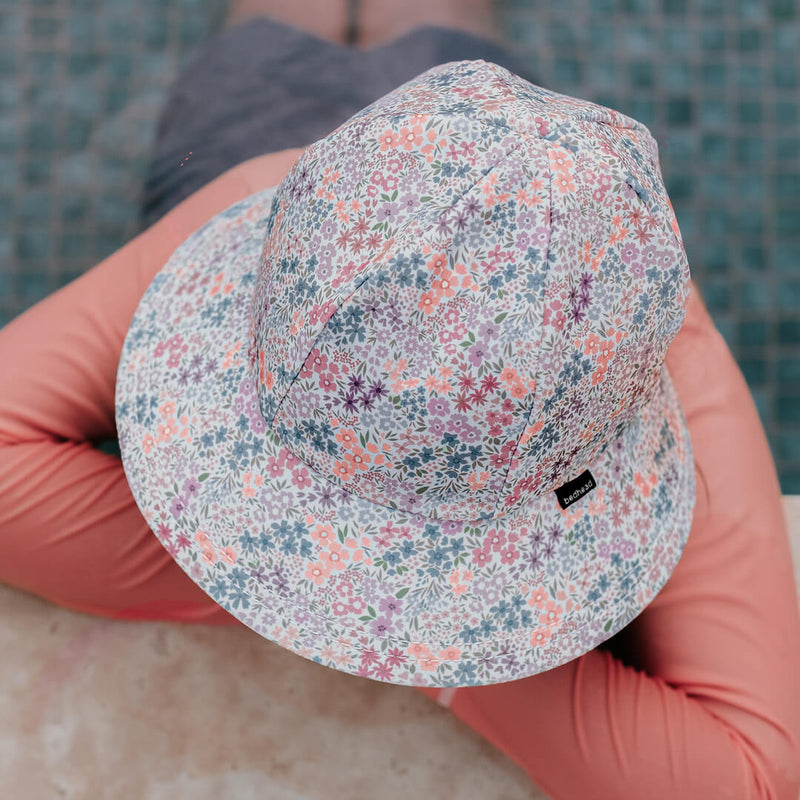 Ponytail Swim Bucket Beach Hat - Blossom