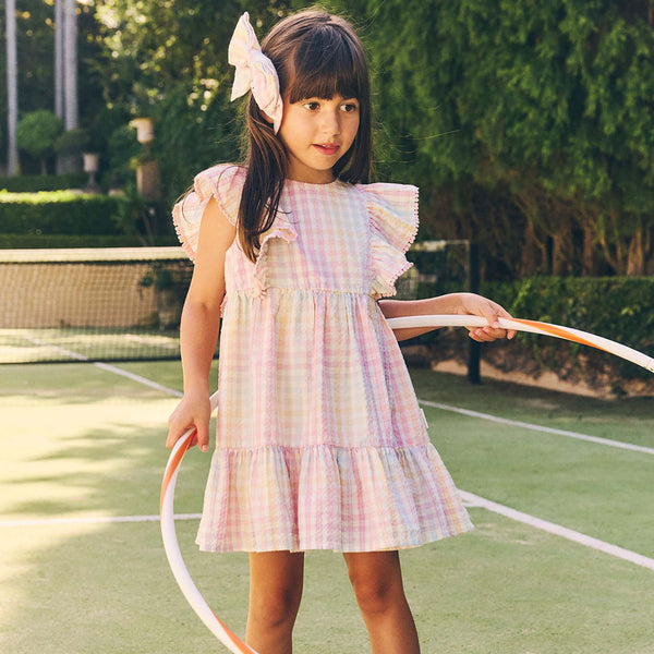 Rainbow Check Frill Dress