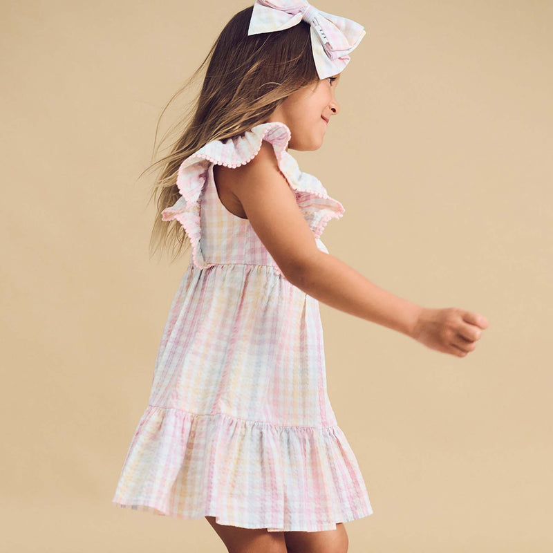 Rainbow Check Frill Dress