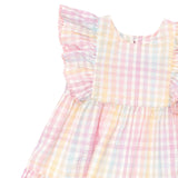 Rainbow Check Frill Dress