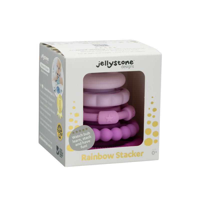 Rainbow Stacker & Teether Toy - Raspberry