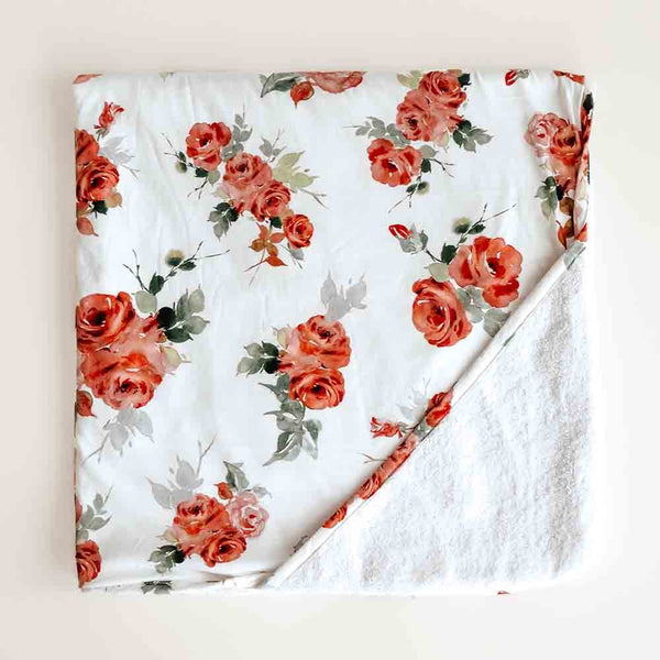 Organic Hooded Baby Towel - Rosebud