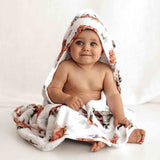 Organic Hooded Baby Towel - Rosebud