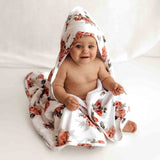 Organic Hooded Baby Towel - Rosebud