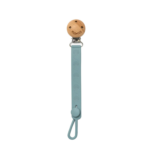 Mod & Tod Silicone Pacifier Clip | Hazy Blue