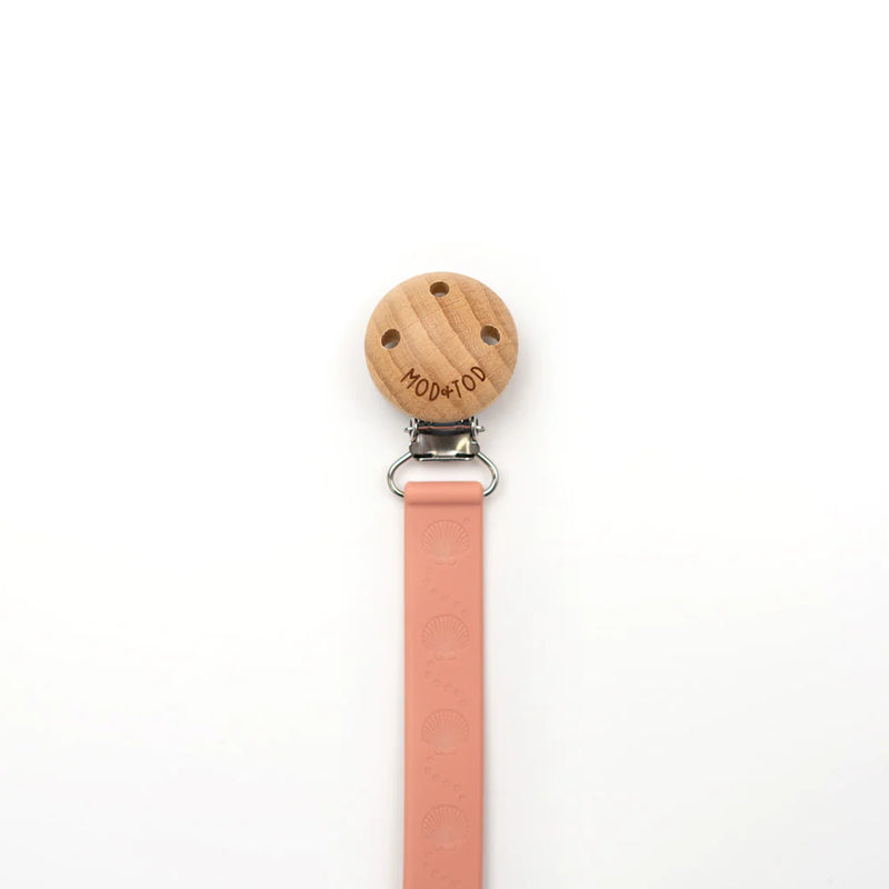 Mod & Tod Silicone Pacifier Clip | Rose Pink