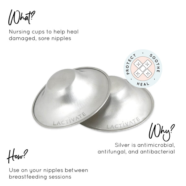 Lactivate Silver Nursing Cups (S/M)