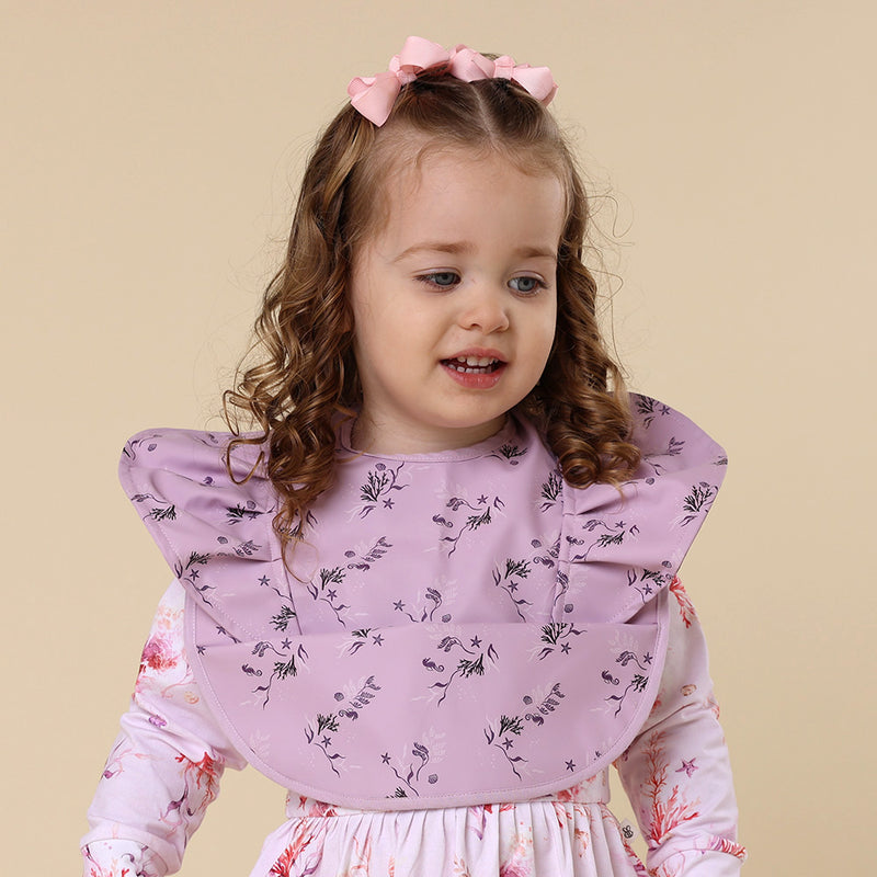 Snuggle Waterproof Bib - Coral Frill