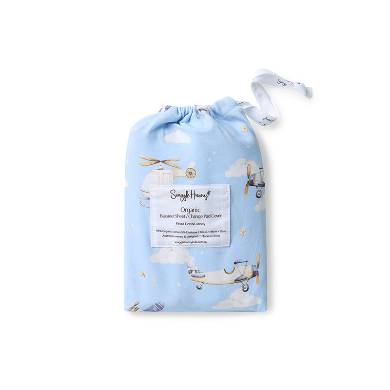 Bassinet Sheet / Change Pad Cover - Taking Flight