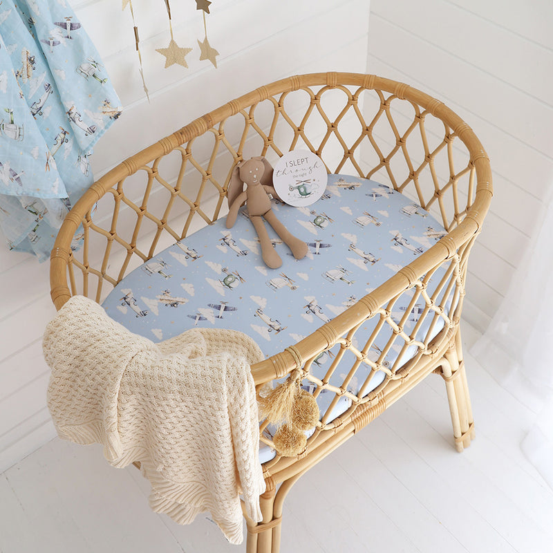 Bassinet Sheet / Change Pad Cover - Taking Flight